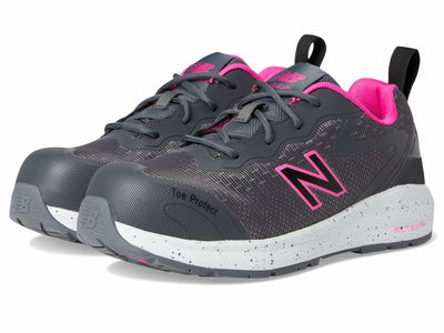 New Balance Logic Composite Toe Women's Industrial Work Shoes, Grey/Pink, Size 8.5, Wide, Comfortable & Lightweight Work Shoes for Women, Electric Hazard, Puncture & Slip Resistant