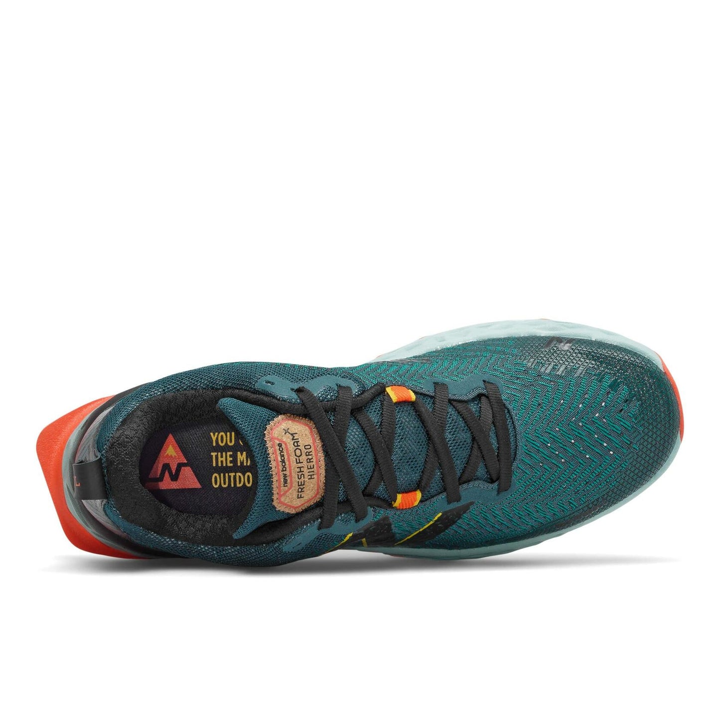 New Balance Men's Hierro V6 Trail Running Shoe, Size: 14 Width: 2E Color: Mountain Teal/Blaze