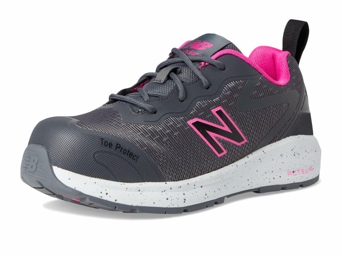 New Balance Logic Composite Toe Women's Industrial Work Shoes, Grey/Pink, Size 8.5, Wide, Comfortable & Lightweight Work Shoes for Women, Electric Hazard, Puncture & Slip Resistant