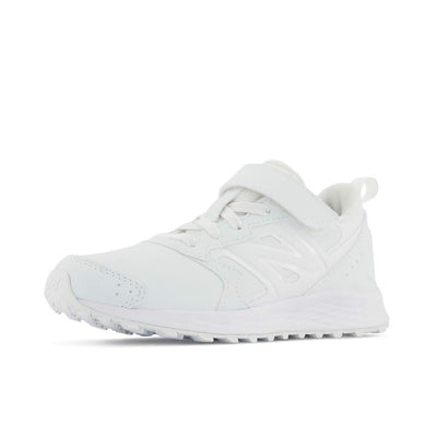 New Balance® Kids Fresh Foam 650v1 Bungee Lace with Top Strap Shoes for Kids – Comfortable Padding White/White 6.5 Big Kid XW