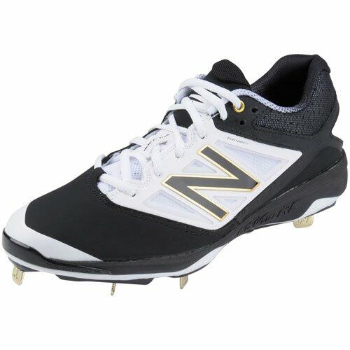 New Balance Men's L4040V3 Cleat Baseball Shoe (11.5 D(M) US, Black/White)