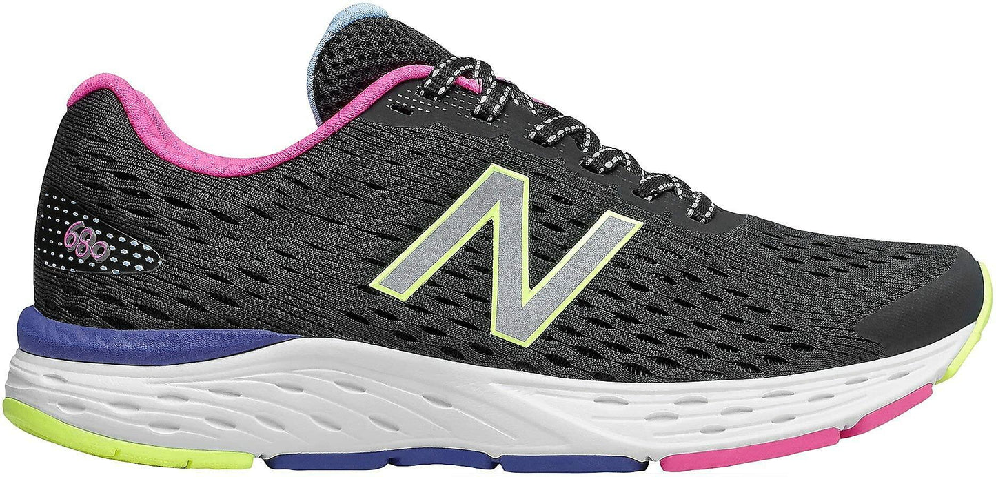 New Balance Women's 680v6, Black/Peony, 8.5 Wide