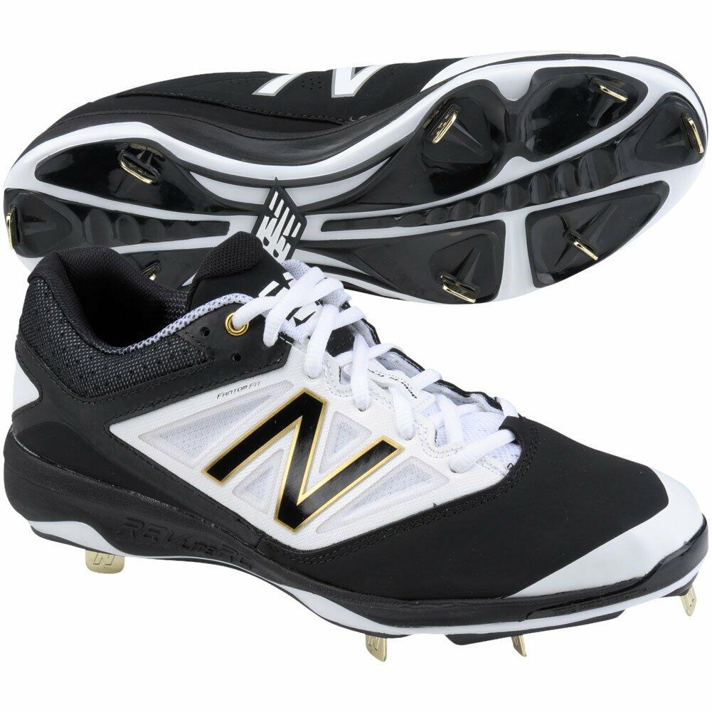 New Balance Men's L4040V3 Cleat Baseball Shoe (11.5 D(M) US, Black/White)