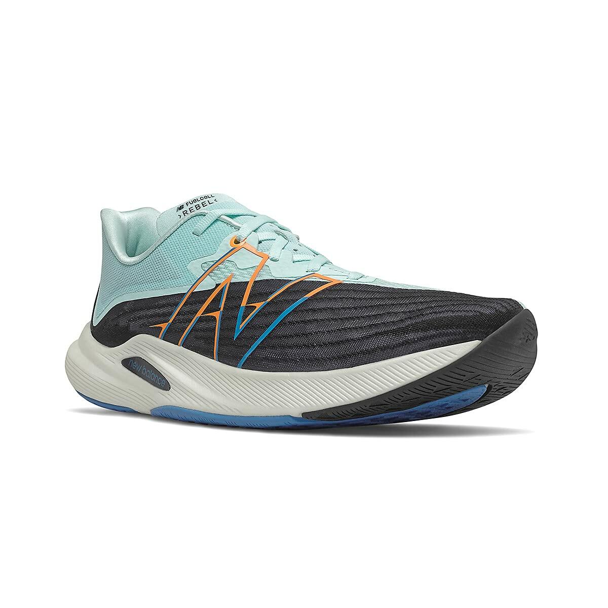 New Balance Men's FuelCell Rebel v2, Size: 8.5 Width: 2E Color: Black/Pale Blue Chill