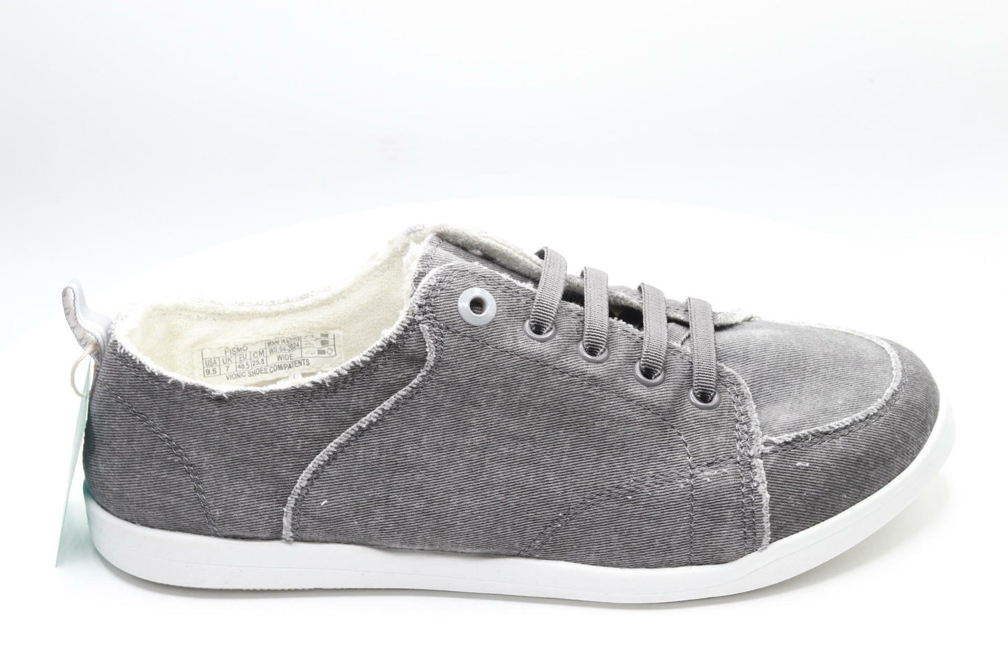 Vionic Womens Pismo Sneakers Charcoal Denim 9.5 Wide
