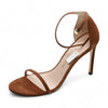 Stuart Weitzman Nudistsong Ankle Strap Sandal Coffee 10 B SUEDE