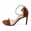 Stuart Weitzman Nudistsong Ankle Strap Sandal Coffee 10 B SUEDE