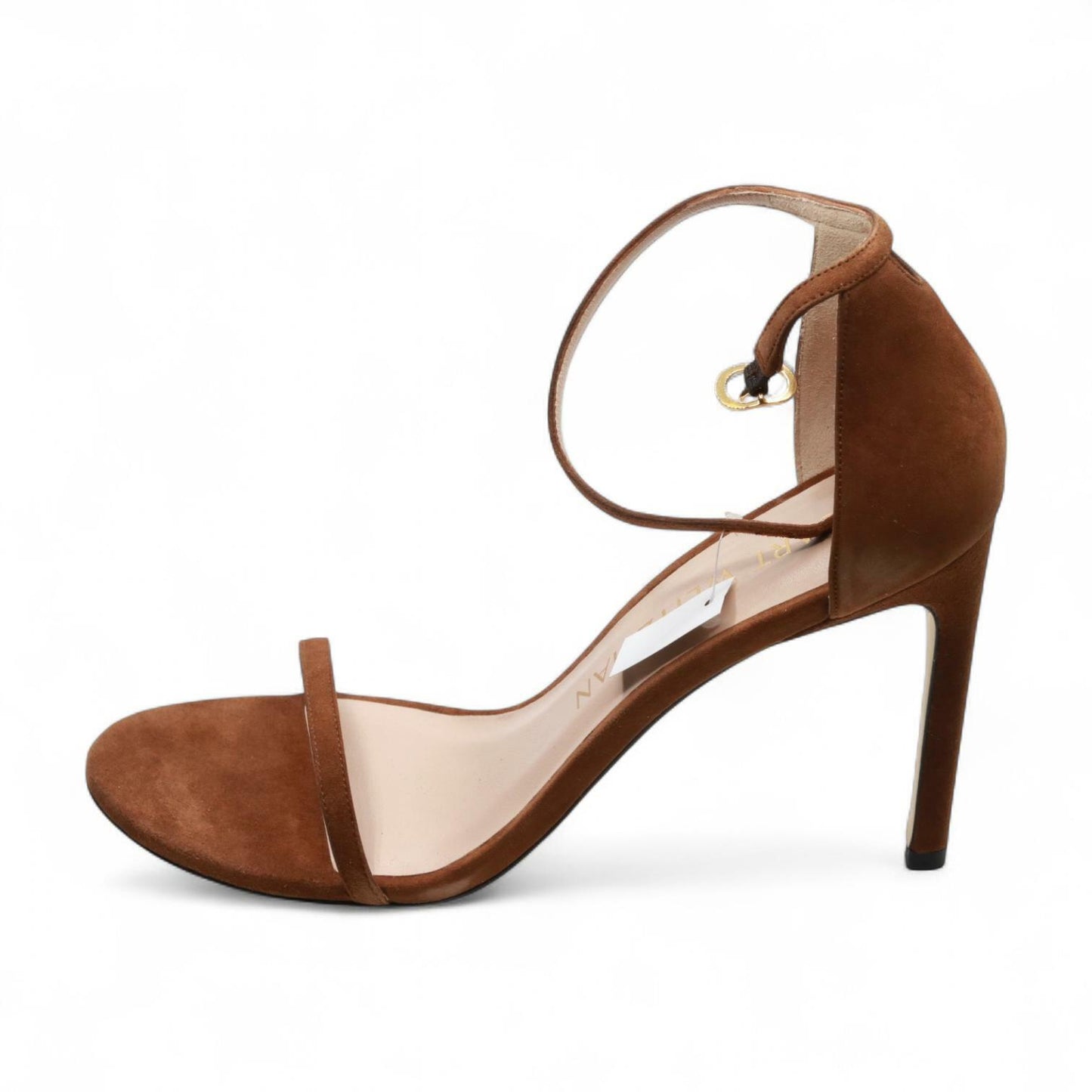 Stuart Weitzman Nudistsong Ankle Strap Sandal Coffee 10 B SUEDE