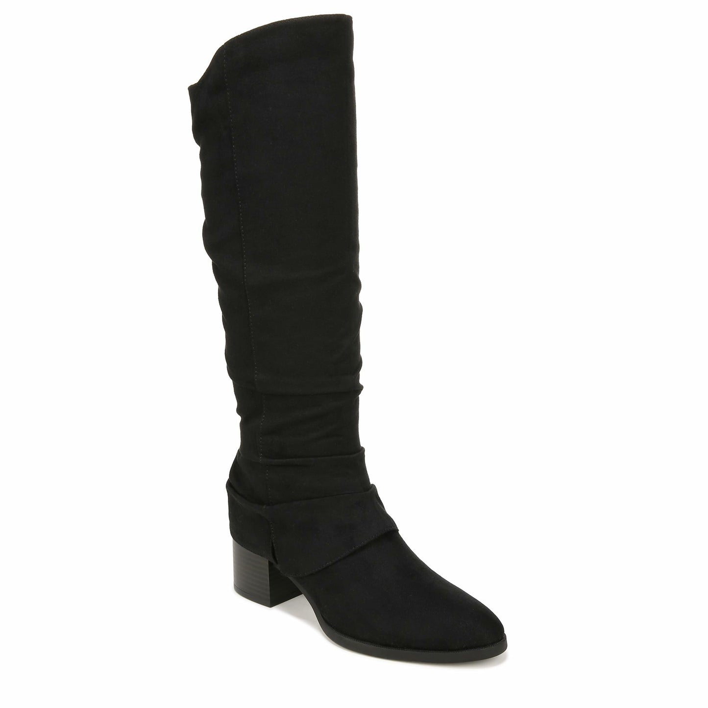 LifeStride Womens Delilah Pointed Toe Knee High Boot Black Wide Calf 9.5W