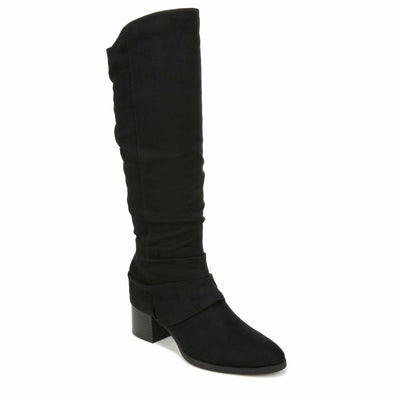 LifeStride Womens Delilah Pointed Toe Knee High Boot Black Wide Calf 9.5W