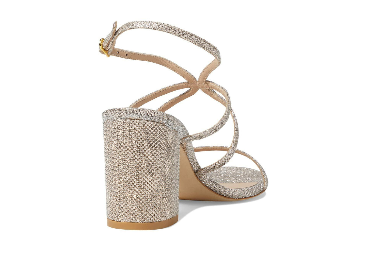 Stuart Weitzman Barelythere 75 Block Sandal Poudre 11 B