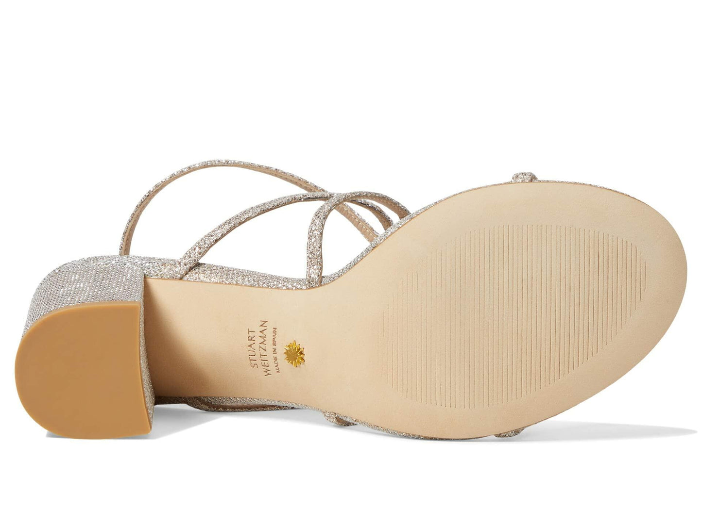 Stuart Weitzman Barelythere 75 Block Sandal Poudre 11 B