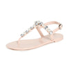 Stuart Weitzman Women's Goldie Crystal Jelly Sandals, Poudre, 9 Medium US