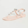 Stuart Weitzman Women's Goldie Crystal Jelly Sandals, Poudre, 9 Medium US