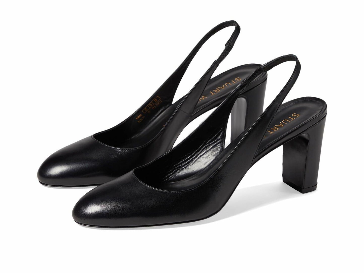 Stuart Weitzman Women's Vida 75 Slingback Pump, Black, 10