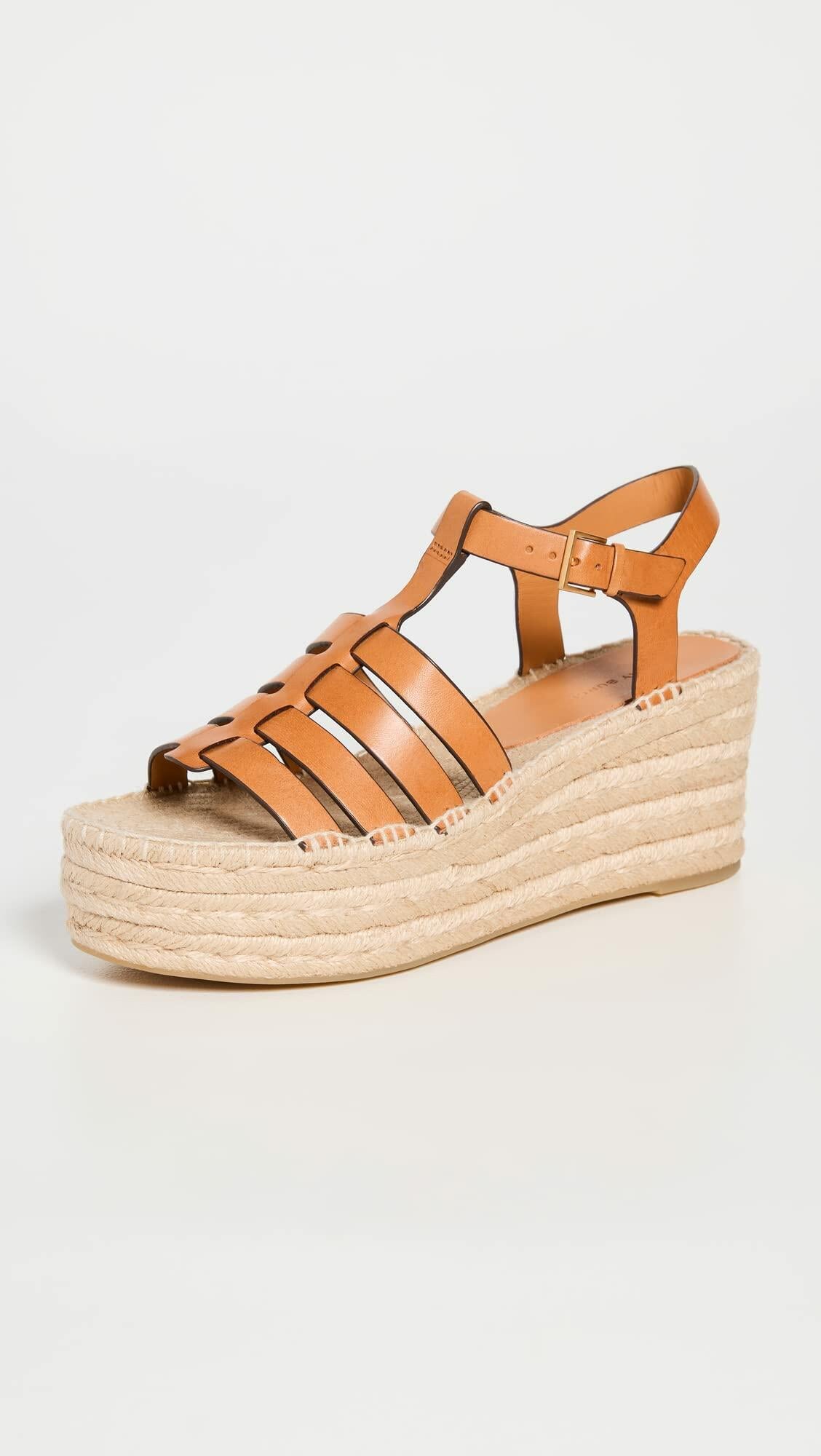 Tory Burch Women's Fisherman Wedge Espadrilles, Toasted Souffle, Tan, Orange, 7.5 Medium US
