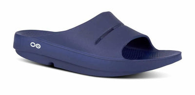 OOFOS - Unisex OOahh Sport - Post Run Recovery Slide Sandal (Navy Blue, us_Footwear_Size_System, Adult, Women, Numeric, Medium, Numeric_14)