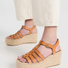 Tory Burch Women's Fisherman Wedge Espadrilles, Toasted Souffle, Tan, Orange, 7.5 Medium US