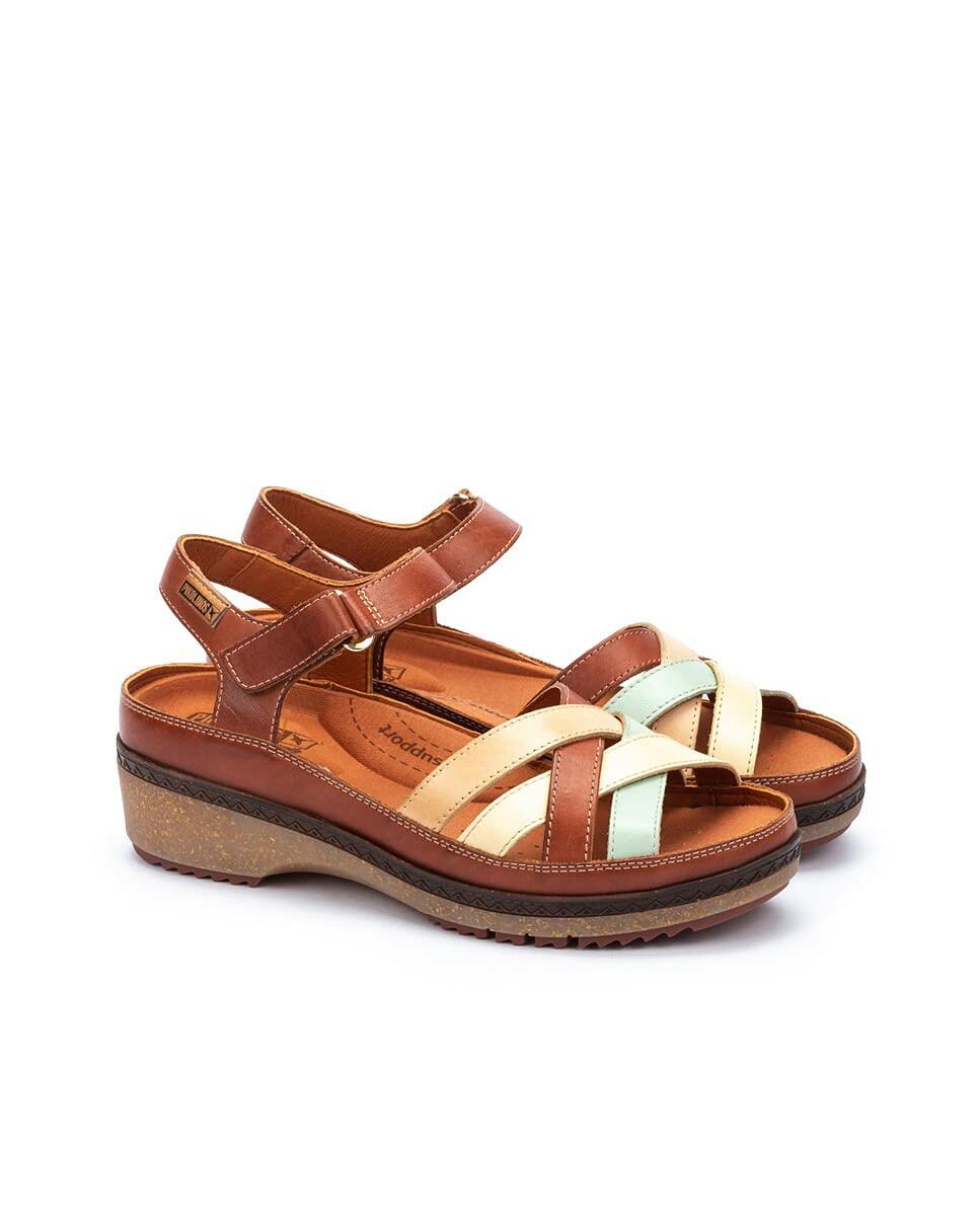 PIKOLINOS Wedge Sandals Leather Granada for Woman Brick