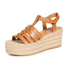 Tory Burch Women's Fisherman Wedge Espadrilles, Toasted Souffle, Tan, Orange, 7.5 Medium US