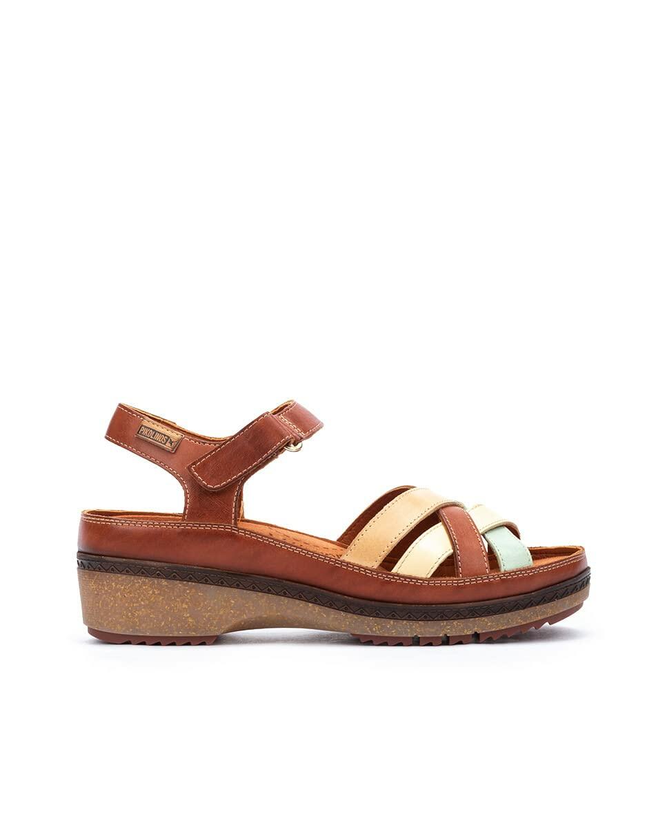 PIKOLINOS Wedge Sandals Leather Granada for Woman Brick