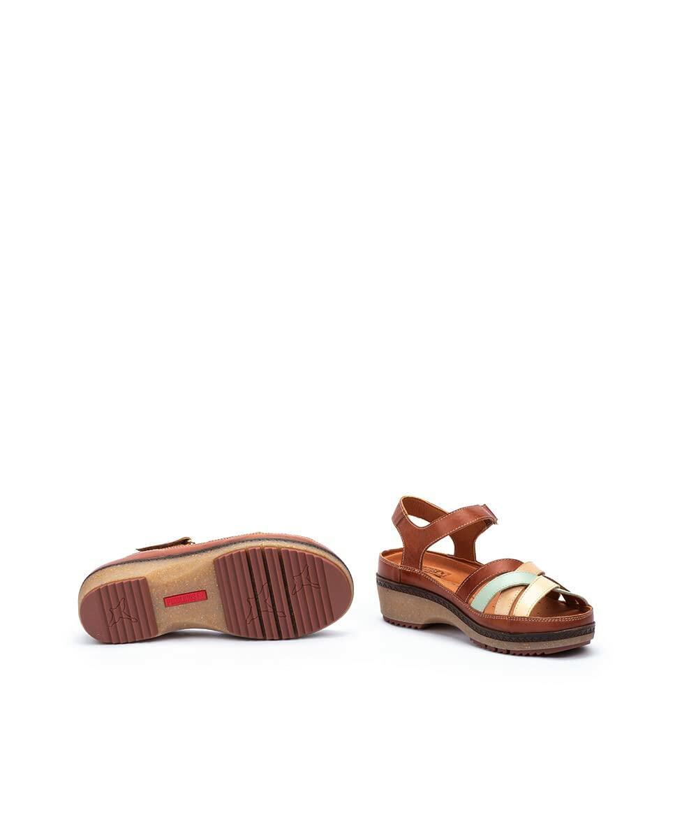 PIKOLINOS Wedge Sandals Leather Granada for Woman Brick