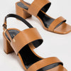 Tory Burch Women's 50mm Double T Heel Sandals, Caramel Corn/Perfect Black, 10 Medium US
