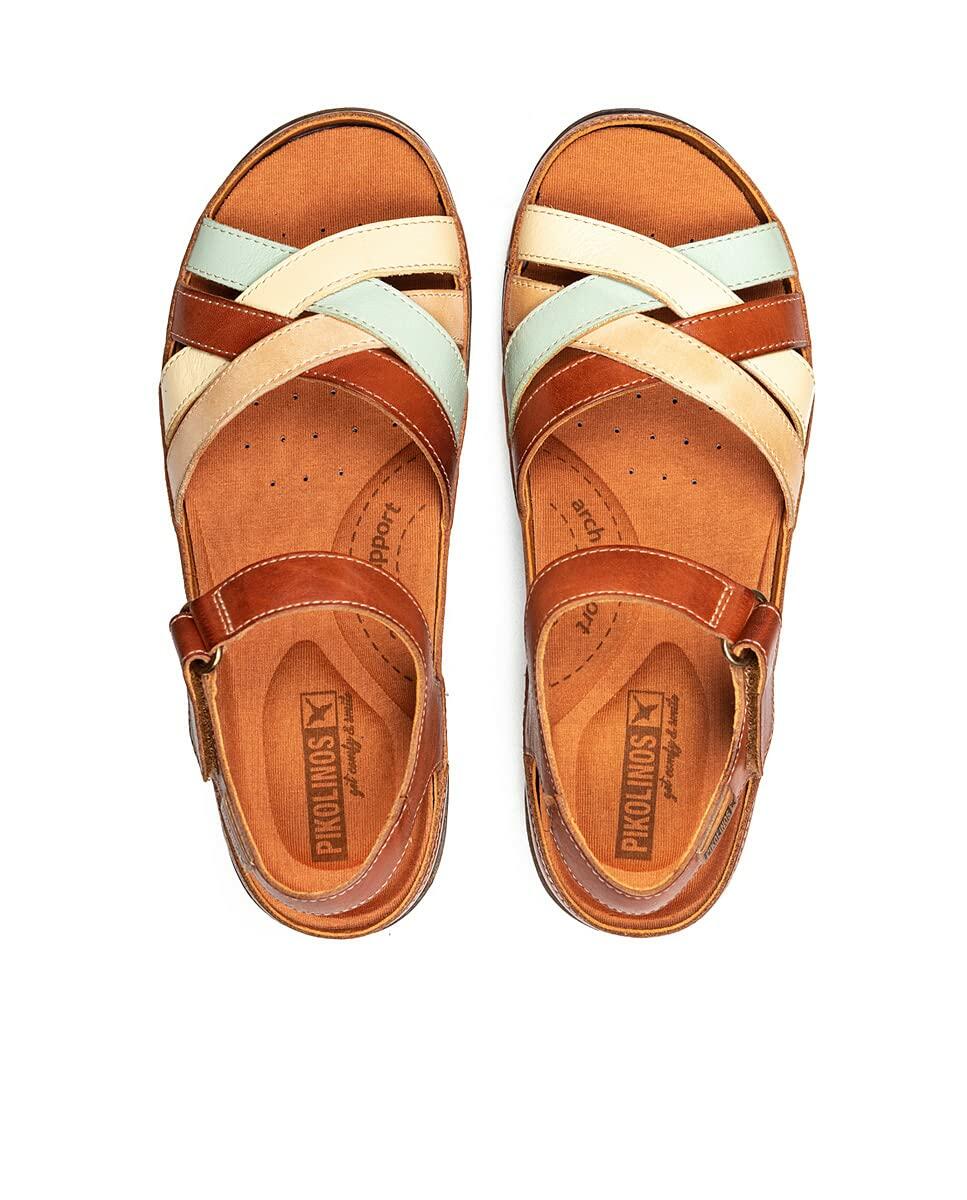 PIKOLINOS Wedge Sandals Leather Granada for Woman Brick