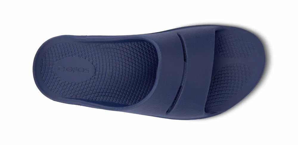 OOFOS - Unisex OOahh Sport - Post Run Recovery Slide Sandal (Navy Blue, us_Footwear_Size_System, Adult, Women, Numeric, Medium, Numeric_14)