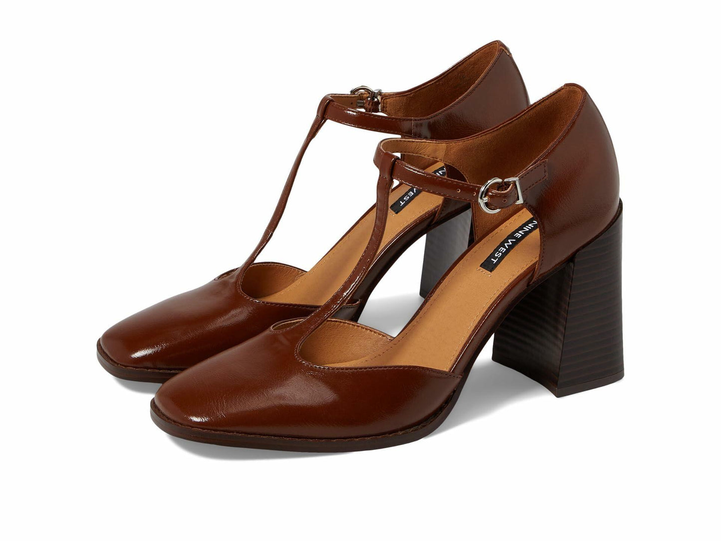 Nine West Women's Janky 3 Medium Brown Patent 10 M