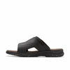 Clarks Collection Men's Walkford Band Slide Sandal, Black Leather, 8.5 Wide US