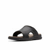 Clarks Collection Men's Walkford Band Slide Sandal, Black Leather, 8.5 Wide US