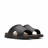 Clarks Collection Men's Walkford Band Slide Sandal, Black Leather, 8.5 Wide US