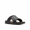 Clarks Collection Men's Walkford Band Slide Sandal, Black Leather, 8.5 Wide US