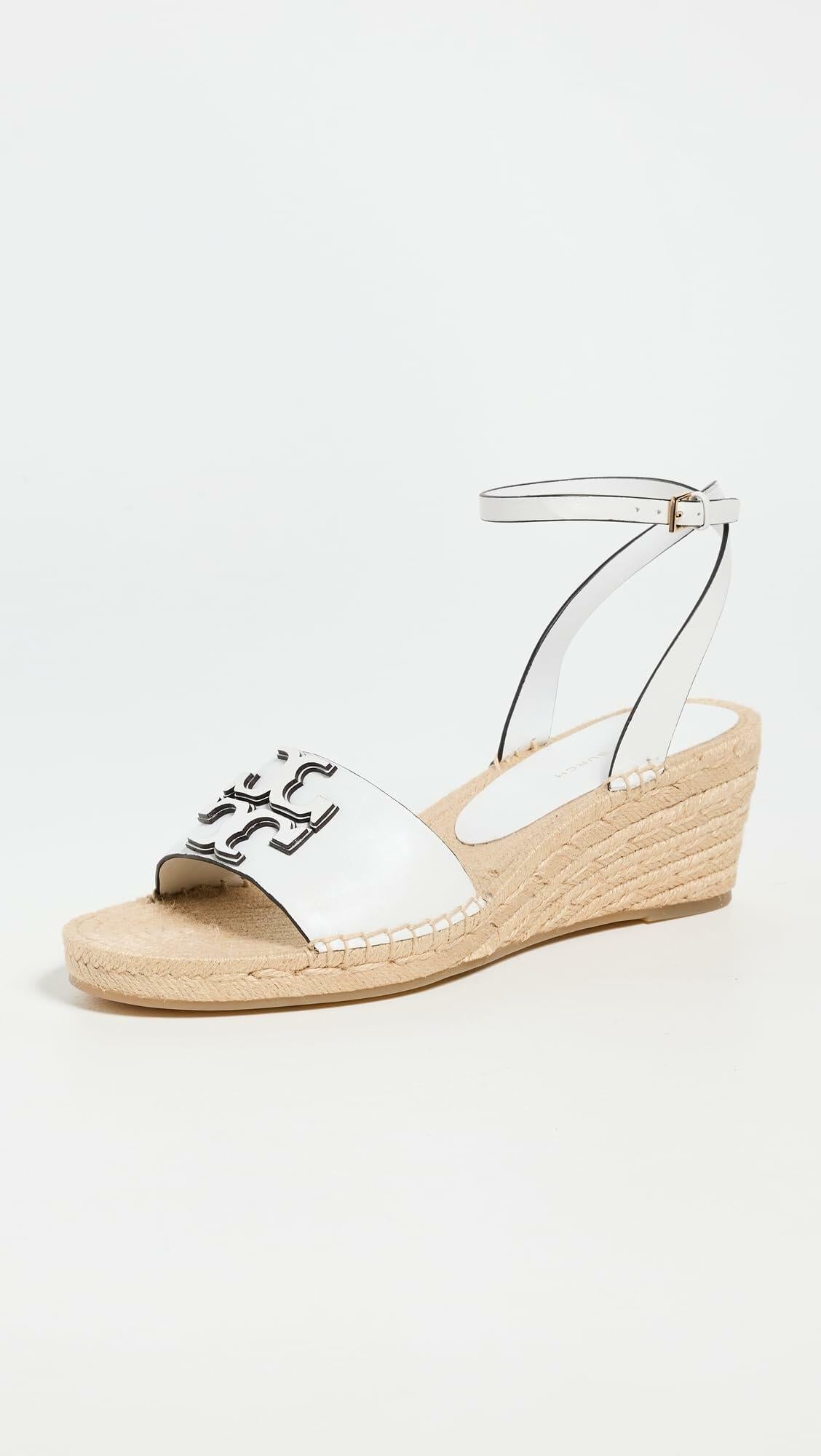 Tory Burch Women's INES Wedge Espadrilles 50mm, Gardenia, 10 Medium US