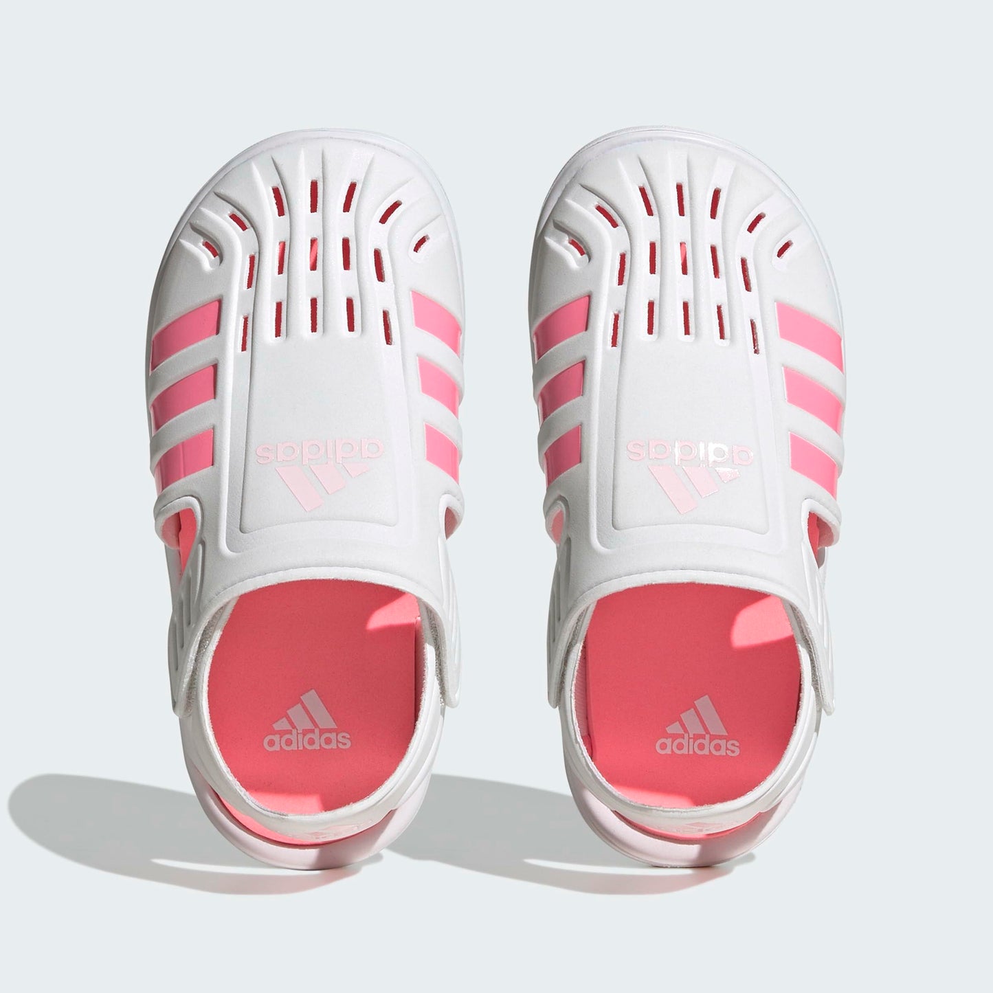 adidas Girl's Summer Closed Toe Water Sandals (Toddler/Little Kid) White/Beam Pink/Clear Pink 11 Little Kid M