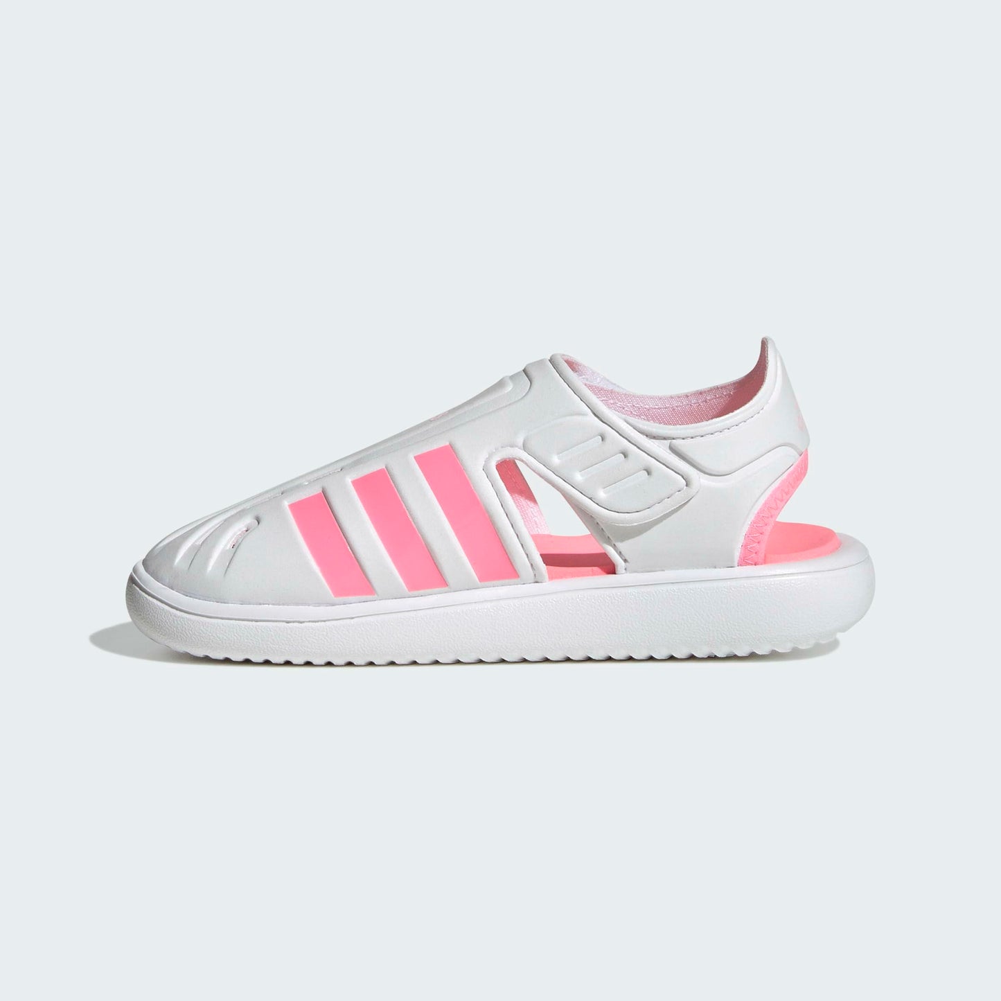adidas Girl's Summer Closed Toe Water Sandals (Toddler/Little Kid) White/Beam Pink/Clear Pink 11 Little Kid M
