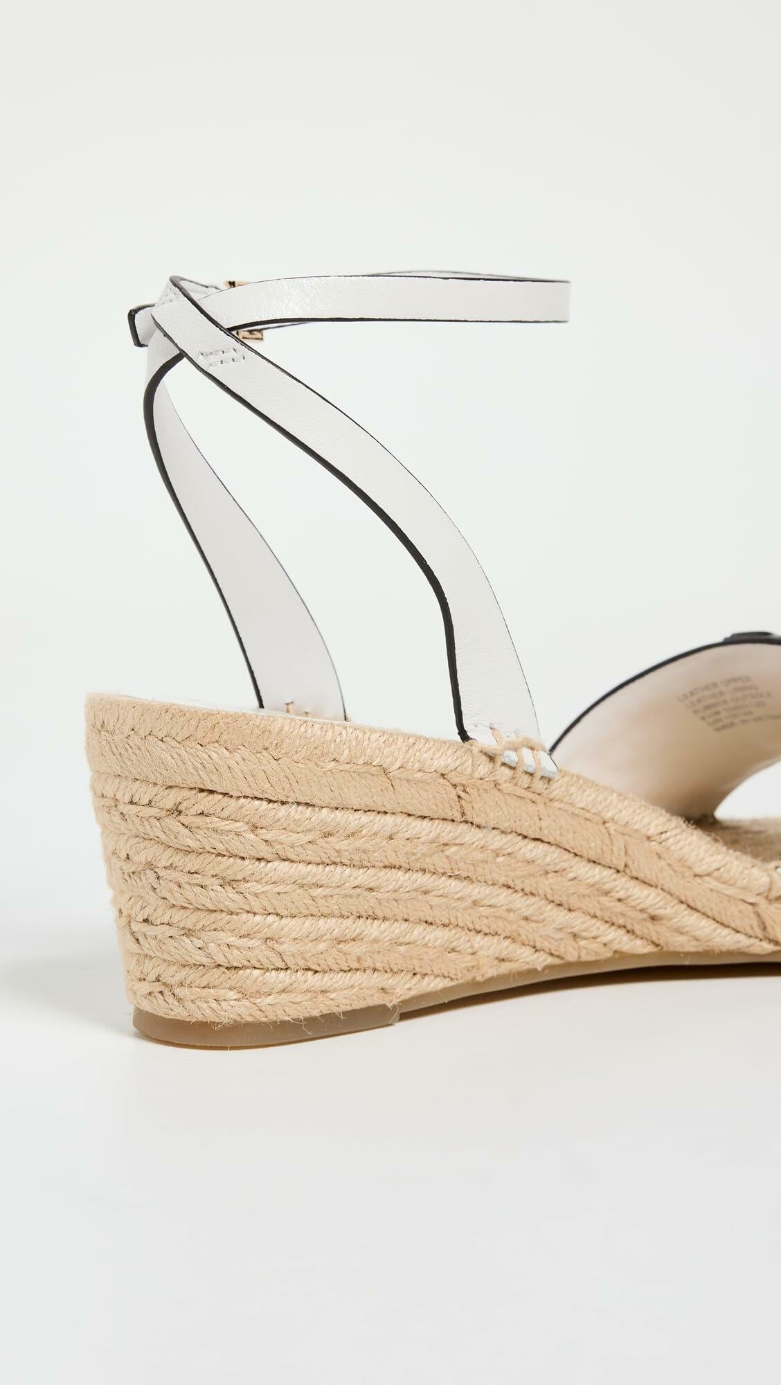 Tory Burch Women's INES Wedge Espadrilles 50mm, Gardenia, 10 Medium US