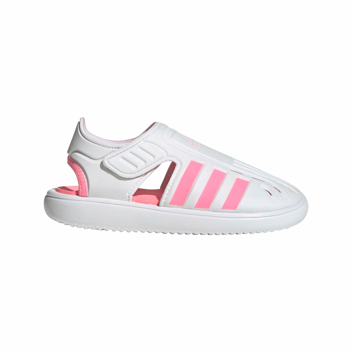 adidas Girl's Summer Closed Toe Water Sandals (Toddler/Little Kid) White/Beam Pink/Clear Pink 11 Little Kid M