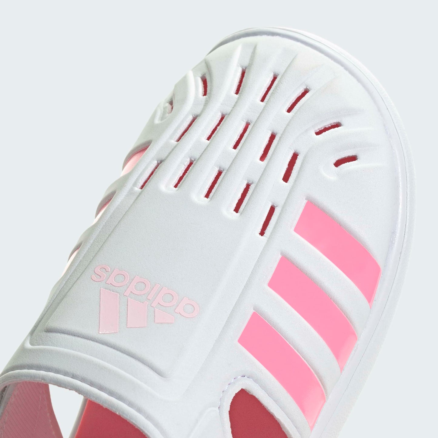 adidas Girl's Summer Closed Toe Water Sandals (Toddler/Little Kid) White/Beam Pink/Clear Pink 11 Little Kid M