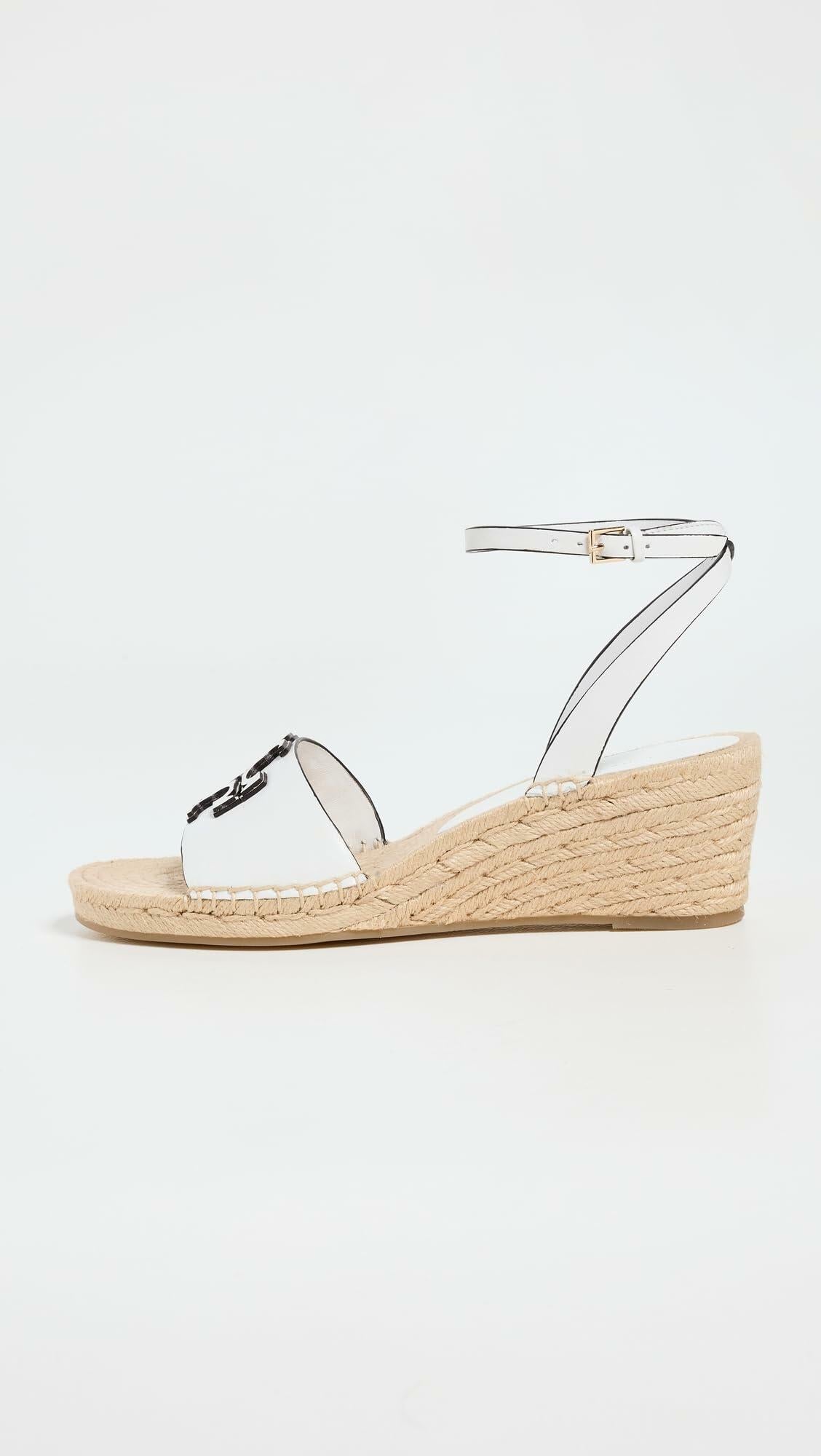 Tory Burch Women's INES Wedge Espadrilles 50mm, Gardenia, 10 Medium US