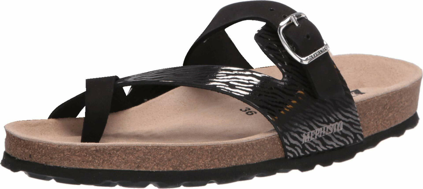 Mephisto Nalia Black Sandalbuck/Zebra EU 40 (US Women's 10) B (M)