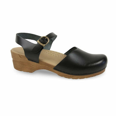 Sanita Women's Sansi Clog Black/Tan PU Leather 37