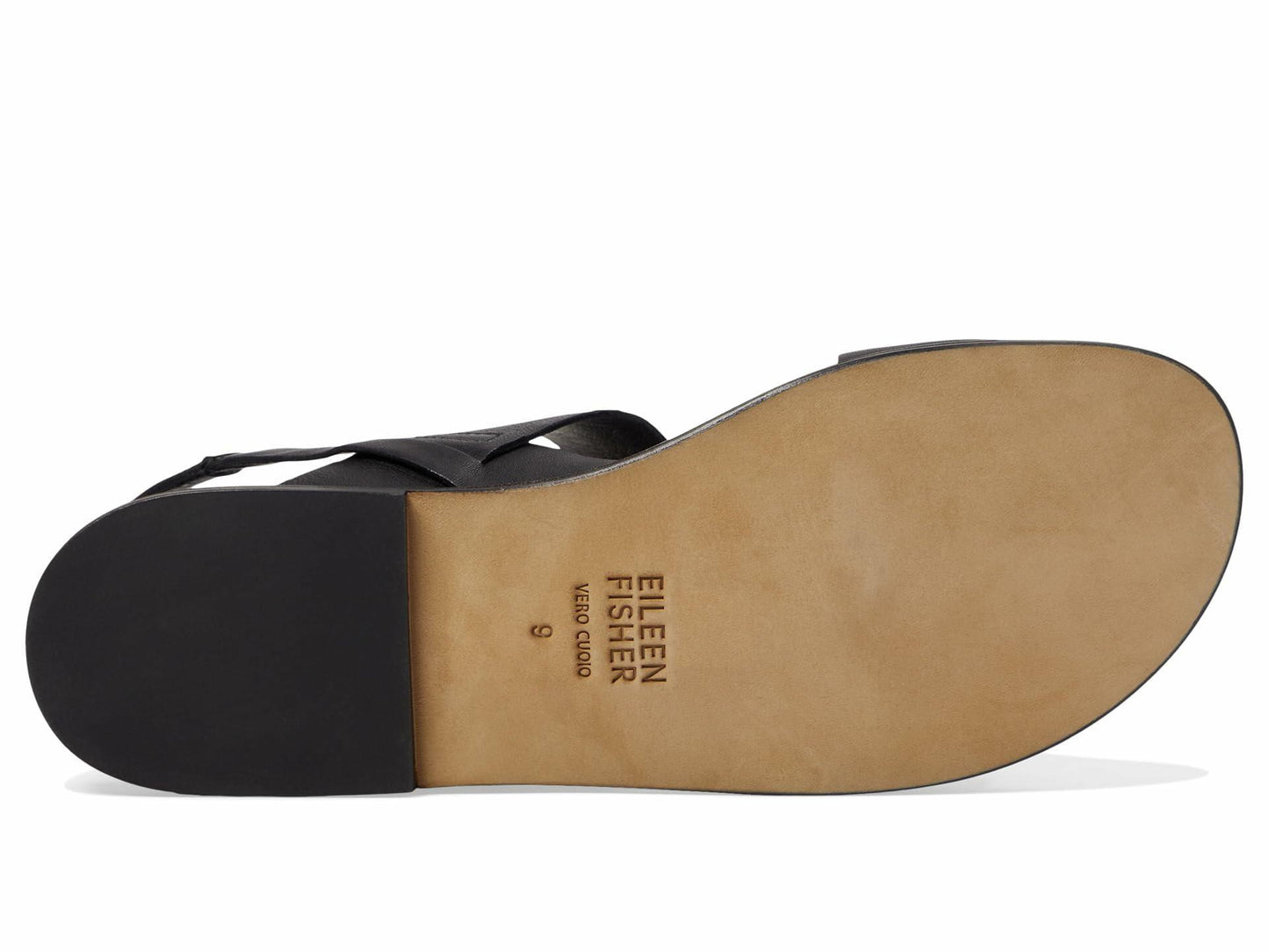 Eileen Fisher Women's Kanza Flat Sandal, Black, 10
