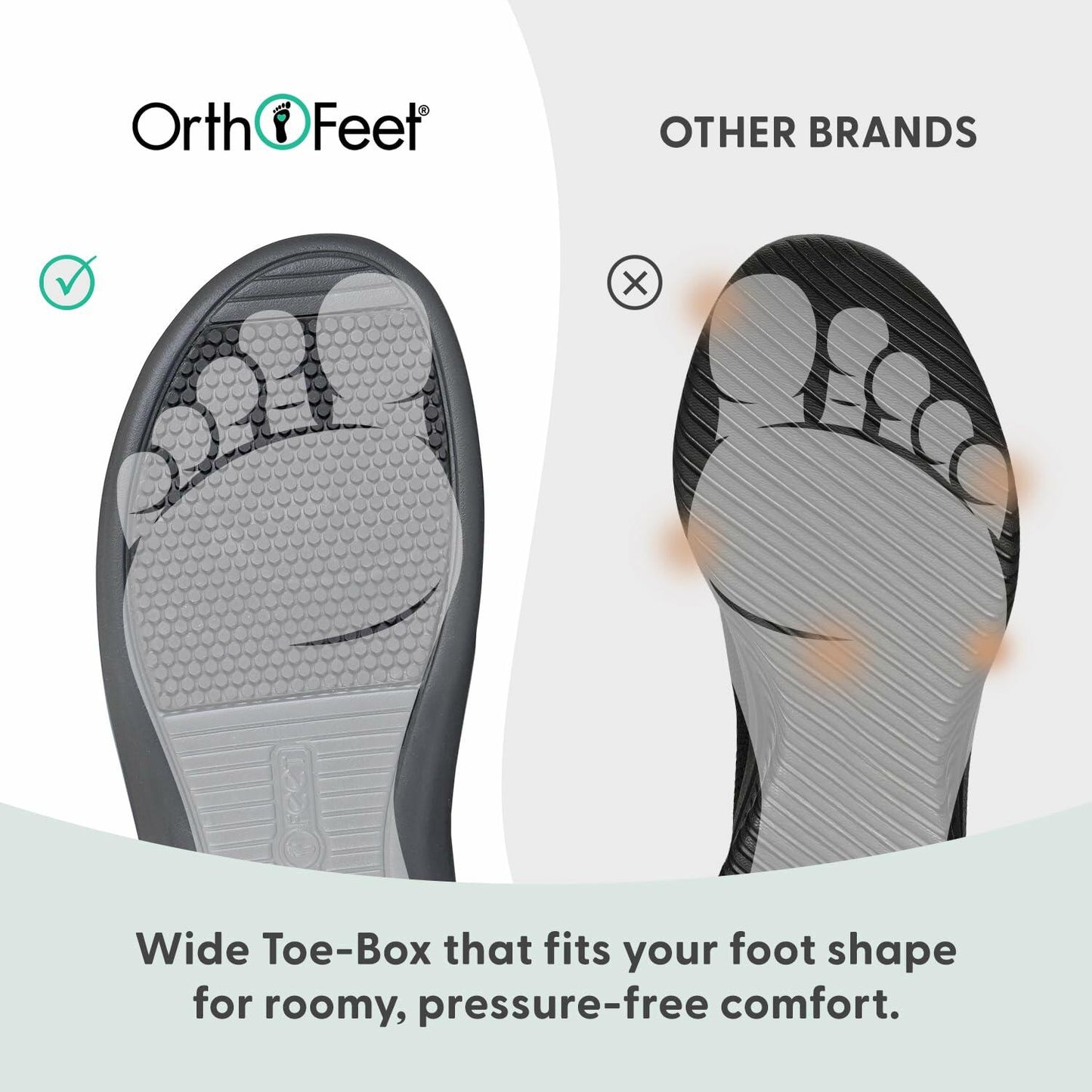 Orthofeet Naxos Black 8.5 EE - Extra Wide