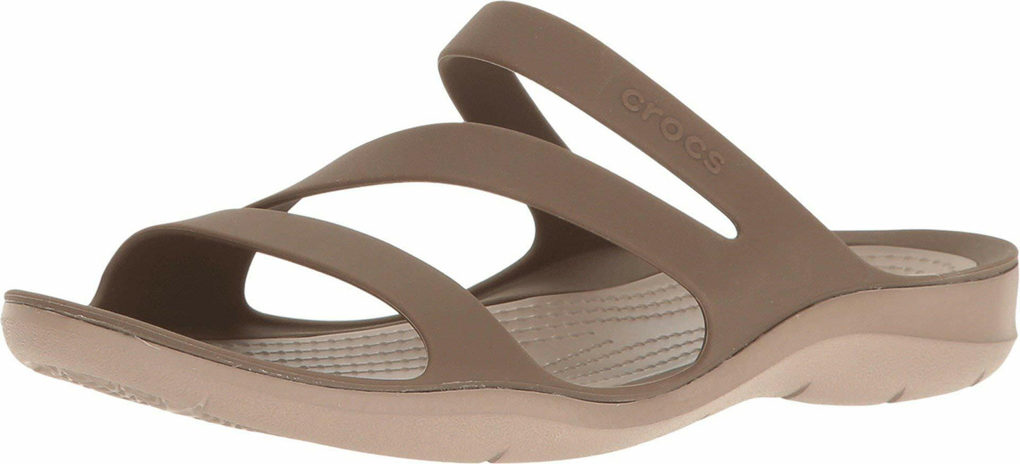 Crocs Women's Swiftwater Sandals, Walnut, 7 Women