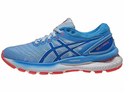 ASICS Women's Gel-Nimbus 22 Running Shoes, 6, Soft Sky/Tuna Blue