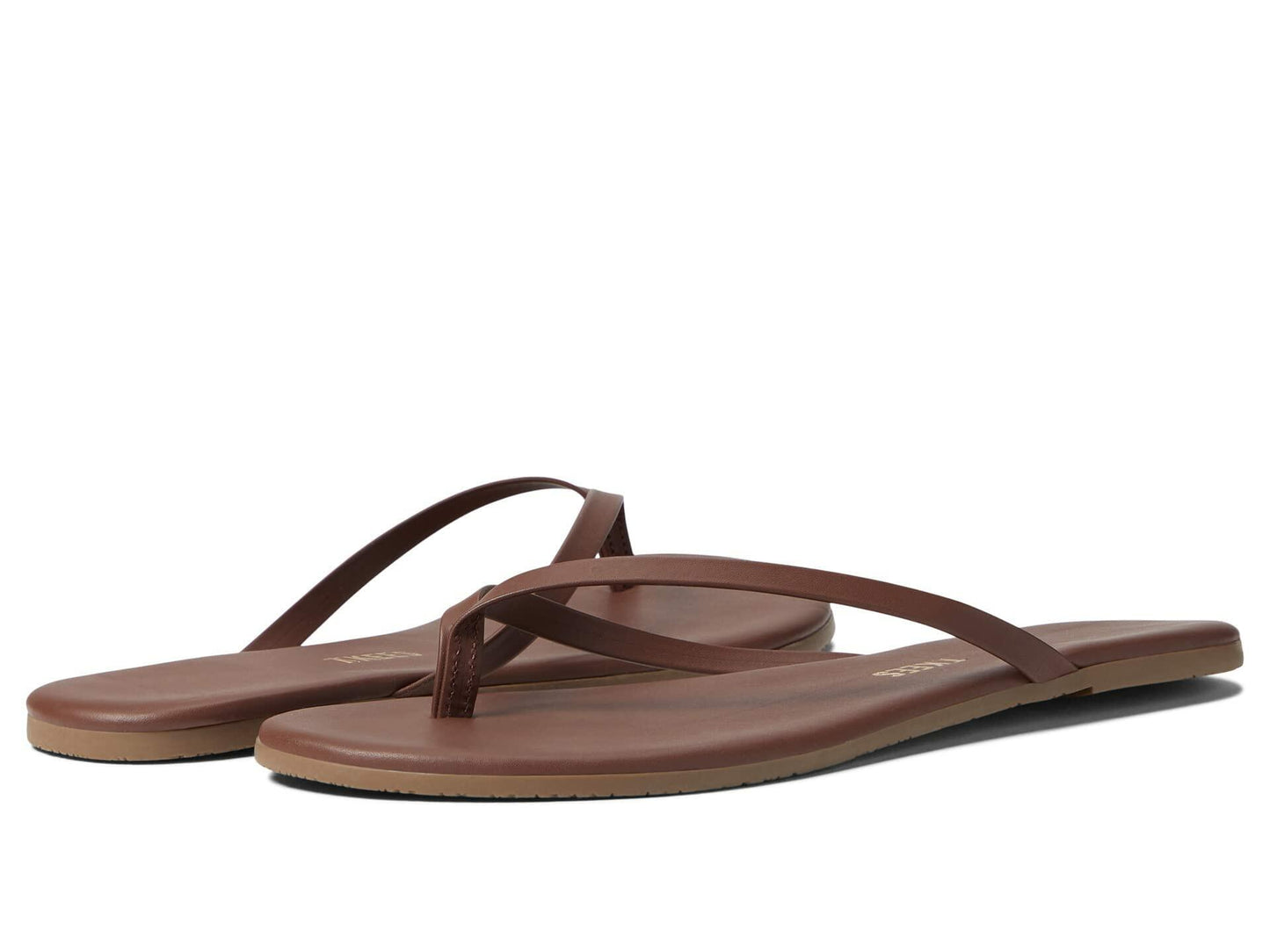 TKEES® Foundation Matte Sandals for Women – Cowhide Leather Upper – Cushioned Footbed – Rubber Outsole Matte Cappuccino 7 B - Medium