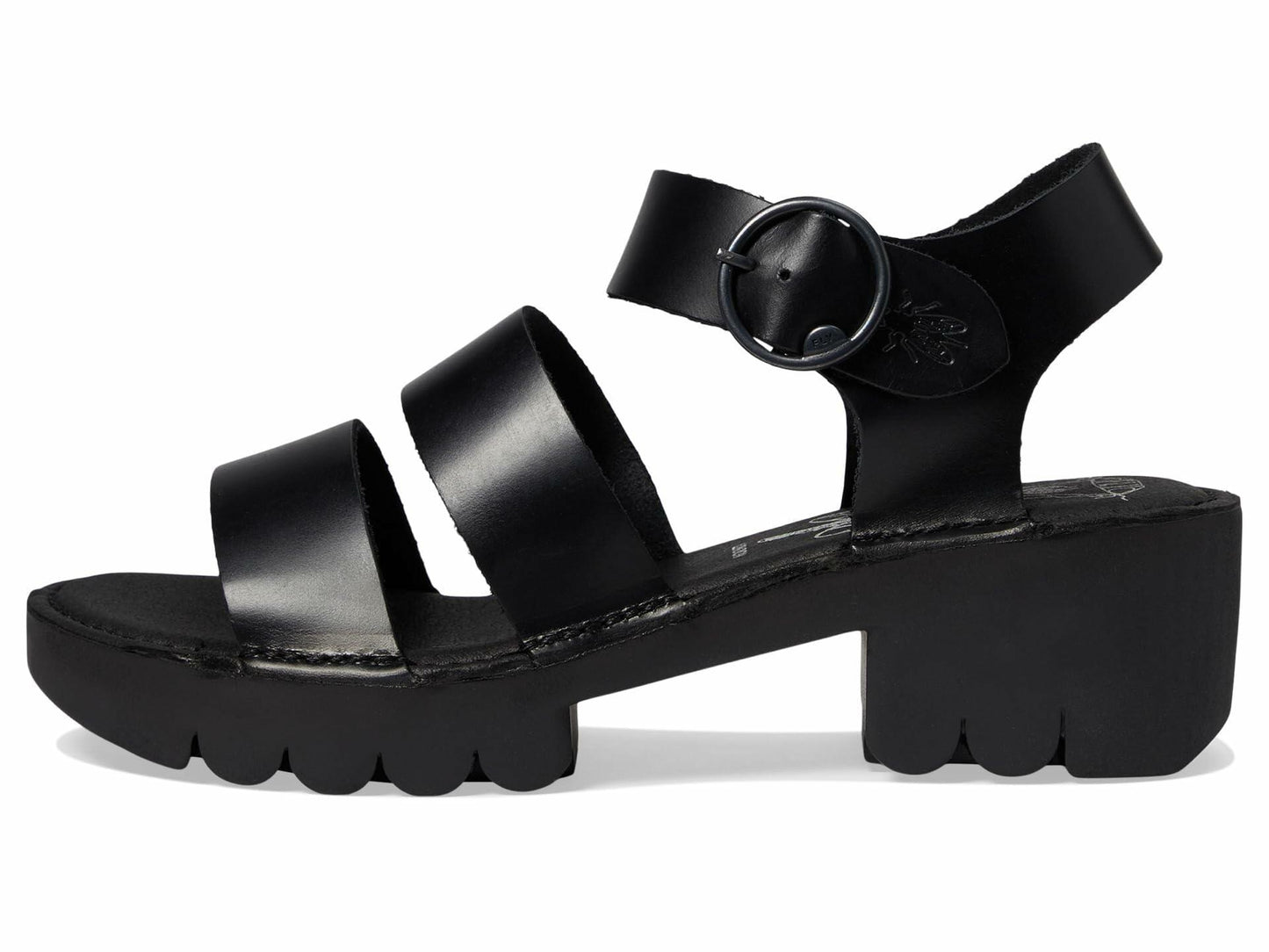 Fly London Women's Heels Sandal, Black, 8