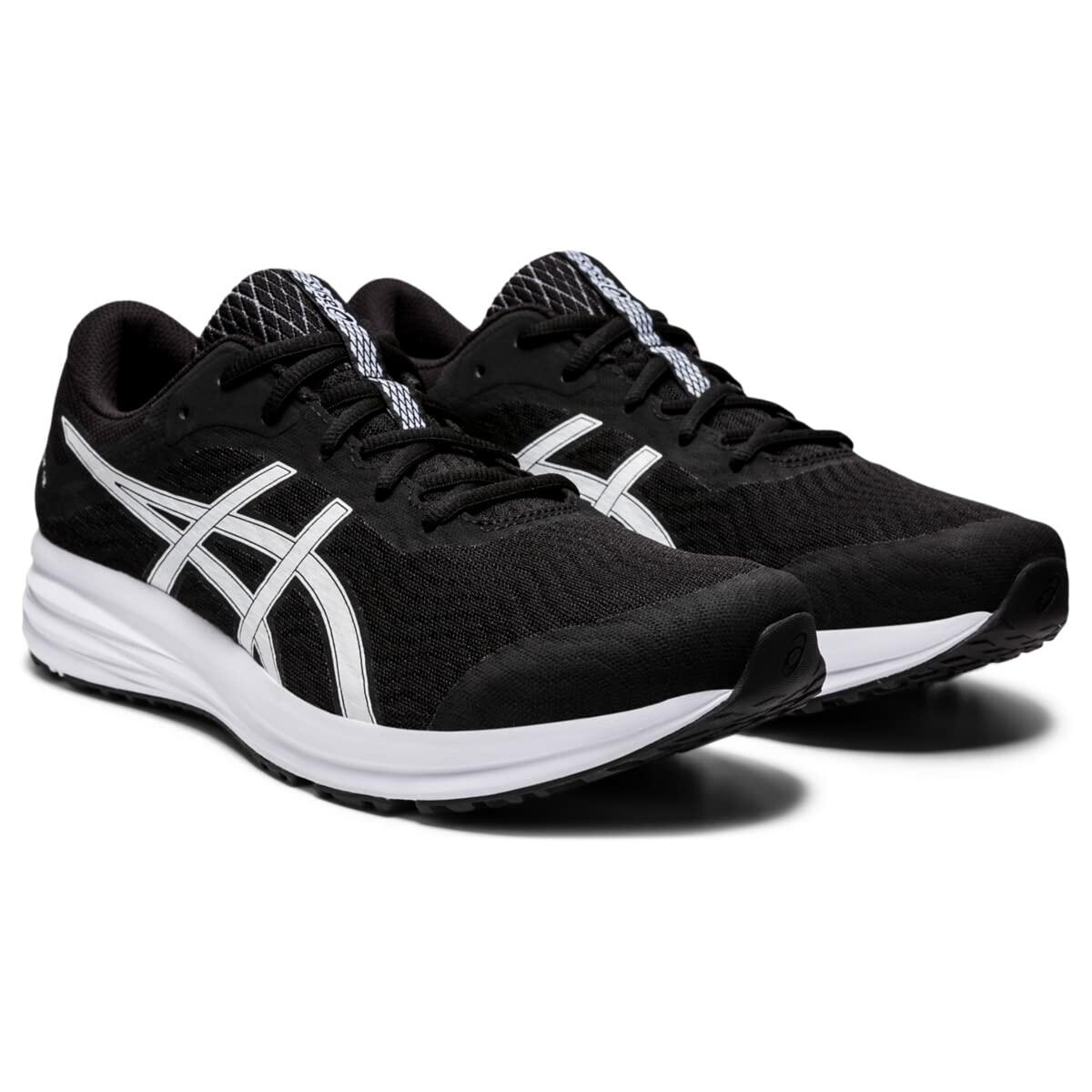 ASICS Men's Patriot 12 Running Shoes, 13, Black/White
